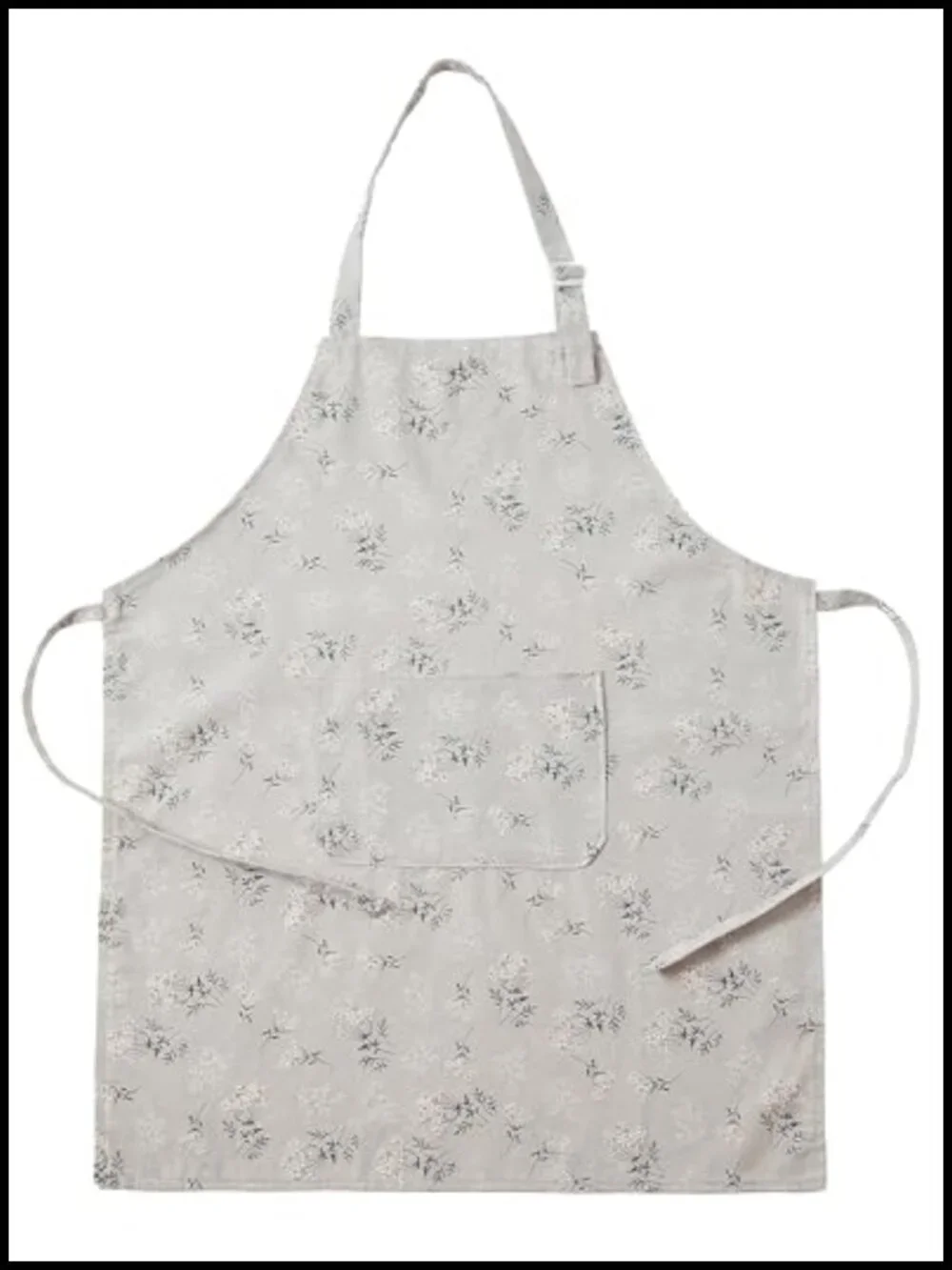 Cotton Linen Kitchen Apron with Pockets, Adjustable Chef Bib Apron for Cooking